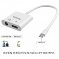 Lightning and 3.5mm Headphone Jack Splitter Adapter for Apple