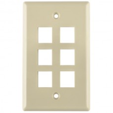 6 PORT FACEPLATE - IVORY