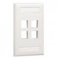 4 PORT FACEPLATE - WHITE