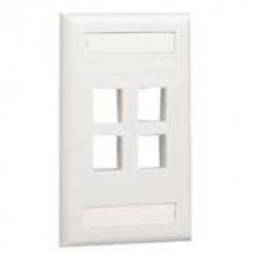 4 PORT FACEPLATE - WHITE