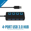 Sabrent 4-Port USB 3.0 Hub with Individual Power Switches and LEDs 